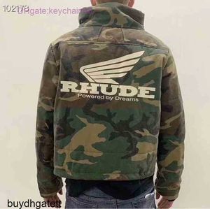 Rhude Jacken Männer Frauen Ing Streetwear Bomber Camouflage Windjacke Raiow Mantel Armyxs4a