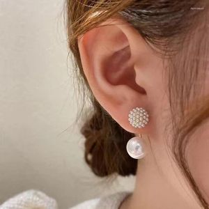 Ohrstecker Mode Perle Kugel Für Frauen Elegante Blume Schmetterling Bogen Kristall Anhänger Drop Zurück Hängen Piercing Schmuck Geschenk