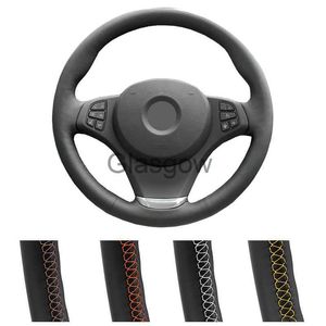 Steering Wheel Covers DIY Customized Car Steering Wheel Cover For BMW E83 X3 20032010 E53 X5 20042006 Leather Steering Wrap x0705