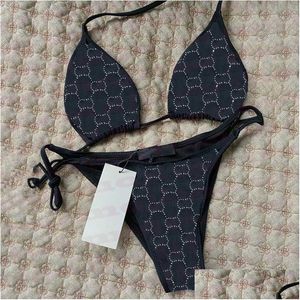 Damen-Badebekleidung in Übergröße, Damen-Bikinis, luxuriöser Strass-Y-rückenfreier Damen-Badeanzug, Badeanzug, hochwertige Drop-Lieferung, Bekleidung, DHF2V