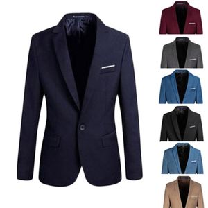 Intero elegante uomo uomo casual slim fit formale abito giacca cappotto blazer tops240I