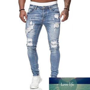 New Fashion Streetwear Jeans da uomo Jeans strappati strappati alla caviglia con disegno alla caviglia Skinny Jeans a figura intera284N