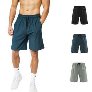 LL Reflective Stripe Sports Shorts Drawstring Linerless Short 7in Sweatpants Men's Summer Thin Running Training Ice Silk Quick-Dry Breathable Basketball Gym Pants