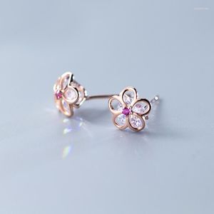 Stud Earrings MloveAcc 925 Sterling Silver Primrose Flower With Cubic Zirconia For Women Wedding Fine Jewelry