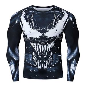 T-shirt da uomo T-shirt da compressione da uomo Fitness T-shirt sportiva aderente a maniche lunghe T-shirt da allenamento Palestra 3D stampato Cosplay Quick Dry rashgard J230705