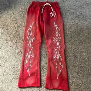 Calças masculinas American Vintage Red Hellstar Sweatpants 2023 Nova Alta Qualidade Lã Loop Homens Mulheres Casal Solto Bell Bottoms Casual Sweatpants T230921