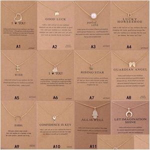 Pendant Necklaces Arrival Dogeared Necklace With Gift Card Elephant Pearl Love Wings Cross Key Zodiac Sign Compass Lotus For Women F Dhjax