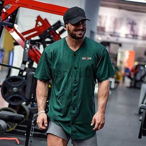 Herr T-shirts Oversized Cardigan T-shirt Herr Mesh Quick Dry Gym Kläder Bodybuilding Fitness Toppar Sport T-shirt Streetwear Hip Hop Tee Shirt J230705