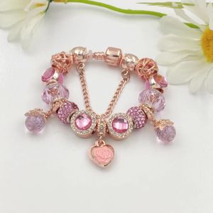 Fashion 925 Sterling Silver Pink Murano Lampwork Glass & European Charm Beads butterfly Rose Dangle Fits Pandora Charm Bracelets & Necklace