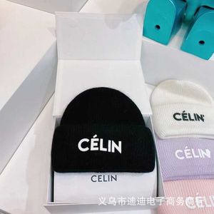 Beanie/Skull Cap Ball Caps designer Korean Rabbit Hair Knitted Hat Autumn and Winter New Letter Wool Home C Warm Owner Couple