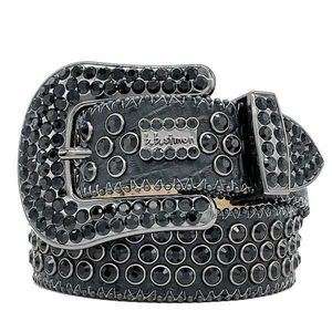 Designer belt bb simon Belts for Men Women Shiny diamond belt Black on Black Blue white multicolour with bling rhinestones as gift w0