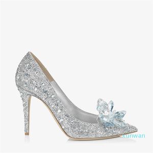 Designer Heels Women Dress Shoes Luxury Allure Crystal Covered Toe Pumps EU35-40 Con Box Party Evening Wedding