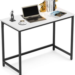 PC Laptop Notebook Studie Schreibtisch für Home Office Workstation Einfacher multifunktionaler Schreibtisch, Weiß 39 Zoll