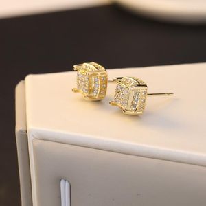 Stud Earrings 14K Gold Real Mini Diamond Kolczyki Brincos Women Perola Bizuteria Boucle Aros Mujer Oreja Orecchini Earring