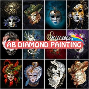 Costura diamante pintura mulher máscara 50 cores retrato bordado venda cruz strass cruzado hobby hobby artesanato decoração de casa