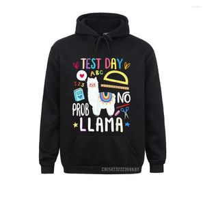 Moletons masculinos Testing Test Day No Prob Llama Teacher Professor Joke Harajuku Moletons com capuz design roupas engraçadas para homens