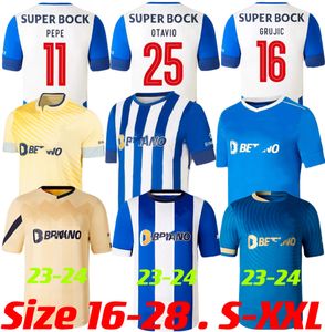 Portos 23 24 FC Soccer Jerseys Kids Kit Football Dragon Fans Player Version 2023 2024 Home Away 130 Years Anniversary CAMPEOES PEPE OLIVEIRA MEHDI LUIS DIAZ Size 16-XXL