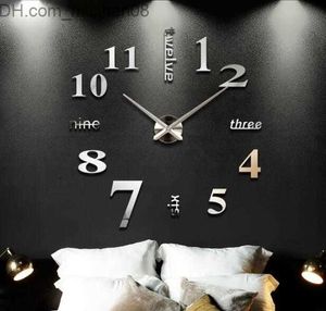 Wall Clocks Creative oversized wall clock diy acrylic clock home 3d wall sticker clock mute Z230705