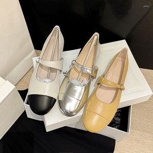 Sukienka sandały z klamrą Bling Loafer Mix kolorów Zapatos Mujer mieszkania baletowe srebrzyste kobiety przytulne Sapatos Feminino Shallow Mary Jane