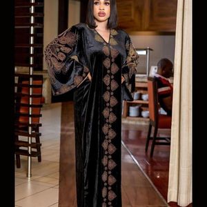 Roupas étnicas Vestidos africanos para mulheres Dashiki Mesh Manga com babados Robe Vestido África Roupas Super Elástica Diamantes Festa Maxi250j