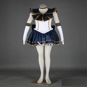 Sailor Moon Sailor Pluto Cadılar Bayramı Cosplay Kostümleri Pamuk Polyester Meiou Setsuna Cadılar Bayramı