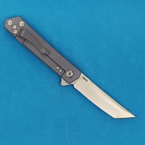 Özel Teklif M2375 PIRPPER Katlanır Bıçak D2 Satiin Tanto 3mm Blade Mavi TC4 Titanyum Alaşımlı Tutucu Tutma Hızlı Açık Klasör Bıçakları