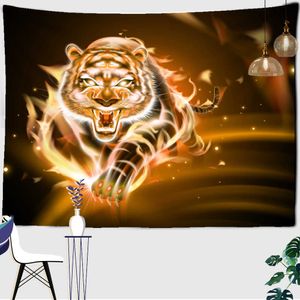 Tapestries Tiger Tapestry Flame Animal Animal Wall Hange Hippie Home Living Room Art Decor