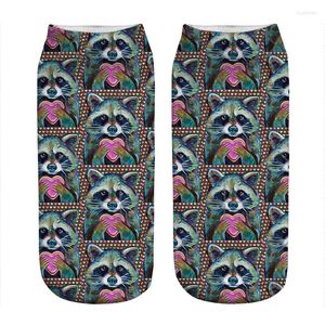 Calze da donna Kawaii Valentine Day Cute Raccoon Stampato Donna Harajuku Happy Funny Novità Girl Gift For