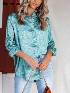 Blusas femininas Eotvotee Polka Pot Shirts Women 2023 Solid Turn Down Gola Manga Longa Oversized Moda Coreana Senhoras Casual Tops