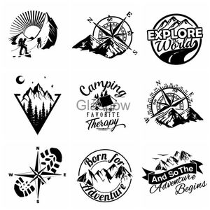 Car Stickers 10 Styles Adventure Sports Compass Car Sticker Wrap Vinyl Mountain Decal Auto Engine Cover Door Window Car Stickers x0705