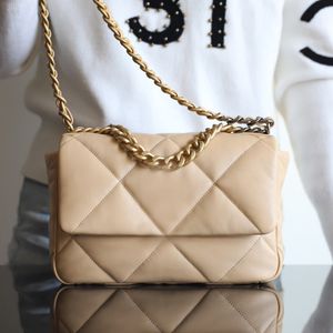 حقيبة مصمم 26 سم كيس الكتف 19 حقيبة يد 10A Lambskin Crossbody Bag Diamond Lattice Flap Bags with Box C012