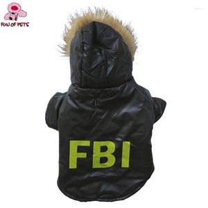 Dog Apparel Fashion Winter Stylish Fbi Pattern Coat With Hoodie For Pets Dogs Puppy Clothing