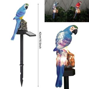 Garden Decorations Resin Crafts Solar Parrot Inserting Ground Landscape Light 230704