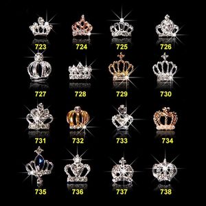 Nail Glitter 100 PCs Gold Silver Gorgeous crown 3D Art Decorations Alloy Charms Nails s Supplies 230704