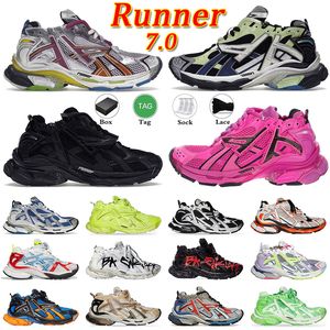 Baleciaga Runner 7.0 Designers buty męskie damskie niebieskie zielone zielone limonki fluo zielony różowy pomarańczowy czarny biały luksusowe buty 7 Schuhe buty sportowe trenery