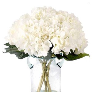 Decorative Flowers 5/10pcs White Artificial Silk Peony Big Head For Wedding Home DIY Party Decoration Fake Faux Hydrangea Crafts