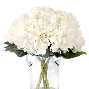 Dekorativa blommor 5/10 st Vit konstgjord sidenpion Stort huvud för bröllop Hem DIY Party Dekoration Fake Faux Hydrangea Crafts