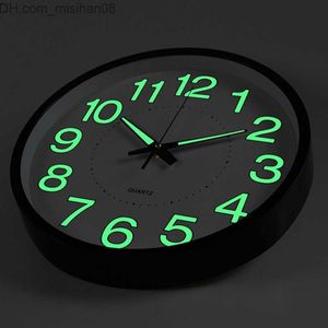 Wall Clocks Luminous Wall Clock Quartz Plastic Wall Clock Modern Design For Bedroom Living Room Glowing In The Dark Home Decor Z230707