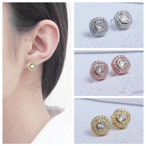 Stud Earrings Yunkingdom 12 Colors Rose Gold/Gold/Silver Color Zircon Luxury For Women Elegant Jewelry Party Piercing Earing