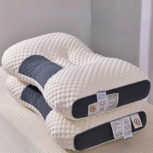 Spa 3D Massage Partition Sleep and Protect Neck Knitted Cotton Pillow Bed 230704