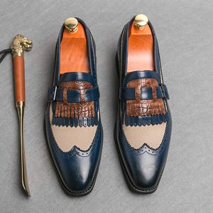 Новые лоферы мужчины для кисточки дизайнерская обувь мужчина круглое ноги пружина/осень размером 38-48