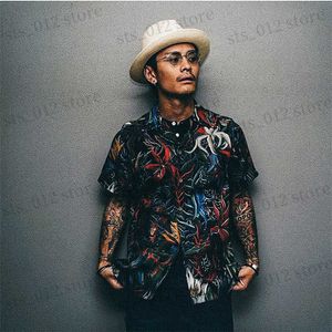 Męskie koszule na co dzień Demon Flower WACKO MARIA koszulka z krótkim rękawkiem mężczyźni kobiety wysokiej jakości Casual Beach Hawaii T-Shirt T230705