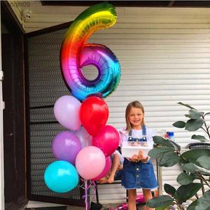 Dev boyut 40 42 inç mavi/pembe büyük sayı folyo balonlar 0-9 doğum günü düğün nişan partisi dekor globos çocuk topu malzemeleri