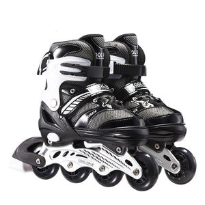 Inline-Rollschuhe Pu-Leder Skate-Schuhe Skating verstellbare Turnschuhe Kinder Jungen Mädchen Rad für Outdoor-Sportarten 230706