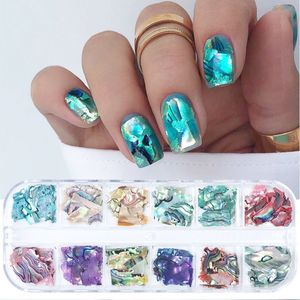 Brokat do paznokci Nieregularna muszla Abalone Nail Art Glitter Naturalna muszla morska Plasterki Paznokci Charms Płatki proszki Błyszczące cekiny Manicure Design FBBY 230705