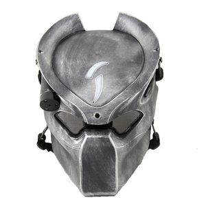 Party Masken Alien Vs Predator Lonely Wolf Maske mit Lampe Outdoor Wargame Taktische Full Face Cs Halloween Cosplay Horror 230705