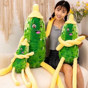 Stuffed Plush Animals Huge Creative Funny Cucumber Plush Toy Soft Stuffed Cute Fruits Pillow Funny Kids Children Birthday Gift Doll HKD230706