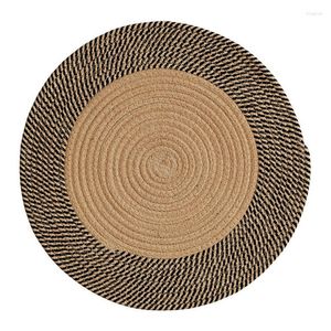 Carpets Japanese Style Woven Carpet Jute Round Floor Mat Simple Coffee Table Mats Bedroom Living Room Sofa Rugs