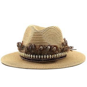 Summer Parent-child Seaside Holiday Breathable Sunscreen Straw Hat Casual Panama Wide Brim Beach Cool Jazz Unisex Sun Hat