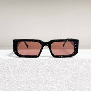 Rectangle Eyewear Sunglasses Marble Black Red Lens Men Summer Sunnies gafas de sol Sonnenbrille UV400 Eye Wear with Box